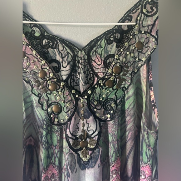 Sienna Rose sheer tunic tank Size Medium multicolor. - Picture 2 of 9
